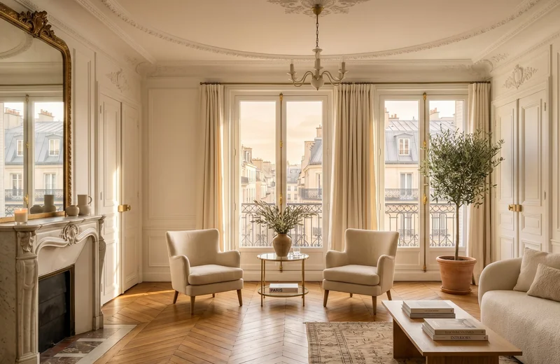 Appartement Haussmannien parisien élégant avec parquet et cheminée